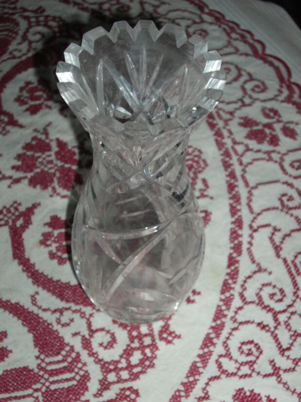 Kristallvase, Bleikristall, 19. Jhd (03978)